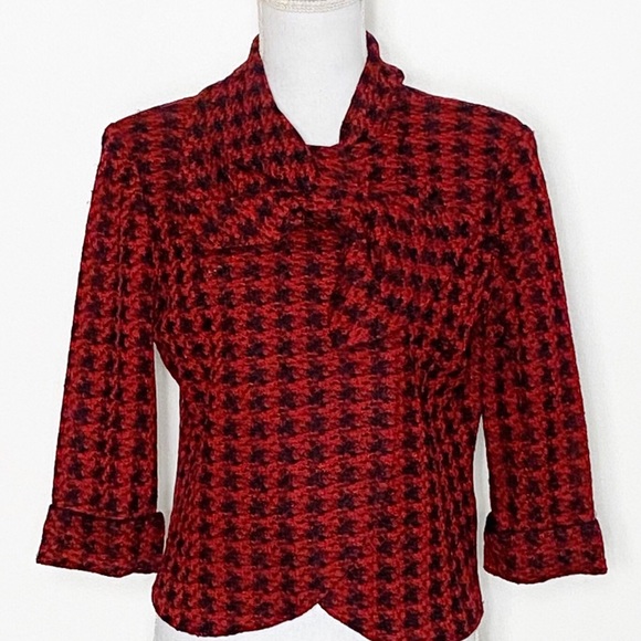 Ming Wang Jackets & Blazers - MING WANG-Houndstooth Blazer w/Bow. Small